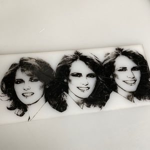 Vintage acrylic plastic sign of 3 faces of a lady - 1980s or early ‘90’s?